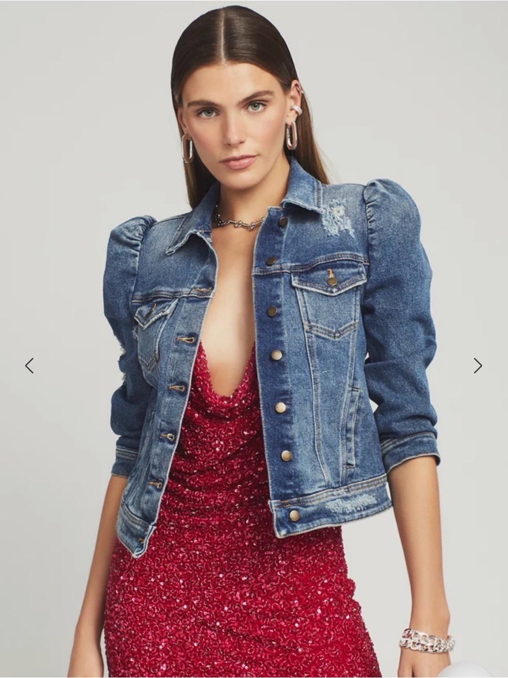 Retrofete Blue Denim Puff-Sleeve Jacket - Women